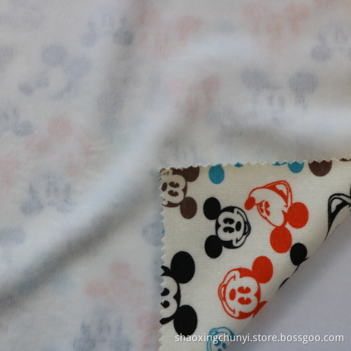 Warme Kleidungsstücke 95%Baumwolle 5%Spandex Samt bedrucktem Ninky Fleece Stoff